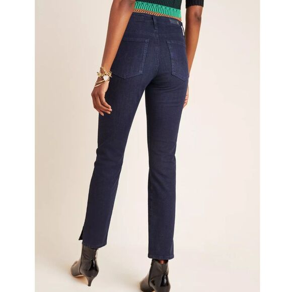 ANTHROPOLOGIE AG The Stevie High Rise Slim Straight Ankle Dark Wash Jeans 28 - Picture 2 of 11